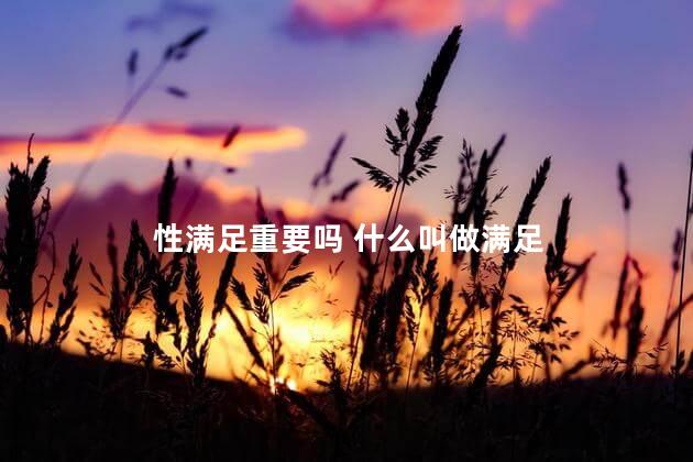 性满足重要吗 什么叫做满足